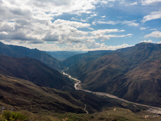 Fototapeta premium The Chicamocha Canyon is a canyon in Colombia that the Chicamocha River has excavated during its course through the departments of Boyacá and mainly Santander