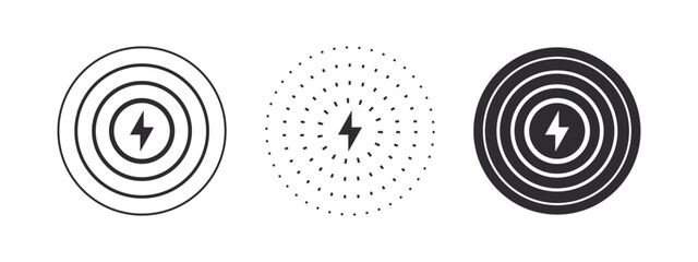 Contactless charger. Wireless charger icons. Phone charge simple illustration. Vector scalable graphics