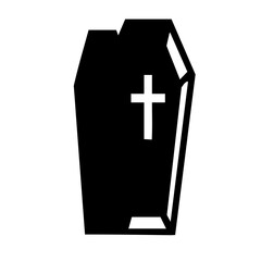 Obraz premium black coffin with a cross isolated