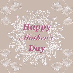 card with flowers happy Mother&rsquo;s Day 