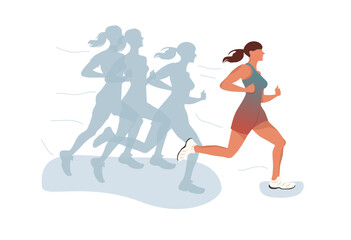 Vector design for World Running Day 2 June. A holiday designed to attract people to jogging - as one of the simplest and most accessible sports that contribute to maintaining a healthy lifestyle.