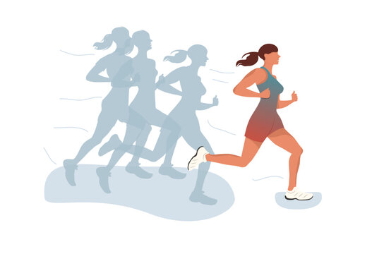 Vector design for World Running Day 2 June. A holiday designed to attract people to jogging - as one of the simplest and most accessible sports that contribute to maintaining a healthy lifestyle.