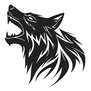 wolf head silhouette logo