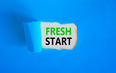 Fresh start and motivational symbol. Concept words Fresh start on beautiful white paper. Beautiful...