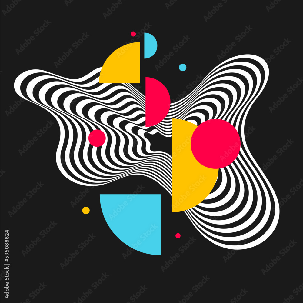 Poster composition with geometric shapes. abstract background for design.