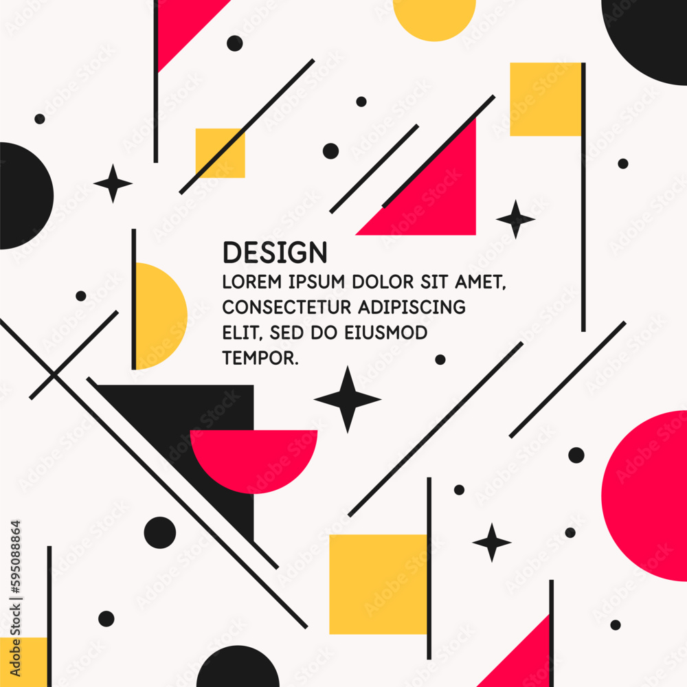 Poster modern geometric composition of various shapes. illustration for design. abstract background in the 