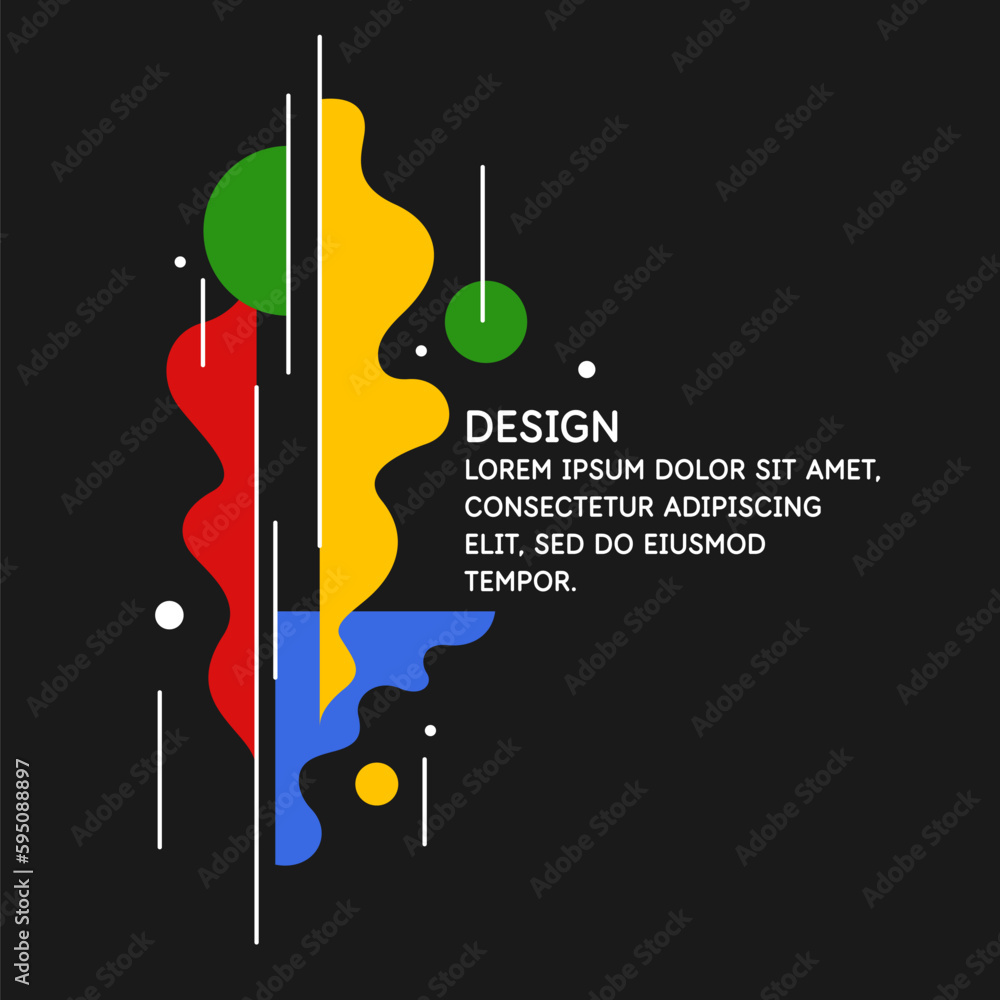 Poster modern geometric composition of various shapes. illustration for design. abstract background in the 