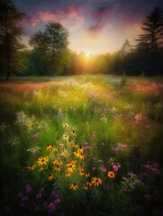 A Magical Photograph of a Peaceful Meadow - generative AI