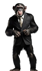 chimp or monkey transparent background, ultra sharp, Generative AI