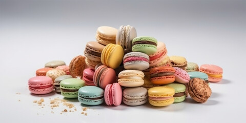 Obraz premium french macarons on a white background