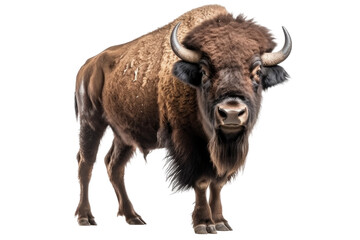 Bison buffalo transparent background, ultra sharp, Generative AI - obrazy, fototapety, plakaty