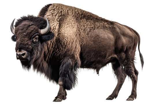 Bison buffalo transparent background, ultra sharp, Generative AI