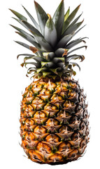 Pineapple fruit isolated on transparent background. Generative AI