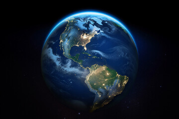 Out of This World: Captivating Image of Earth in Space. AI Generated.