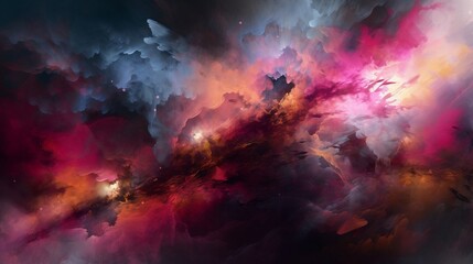 Fototapeta na wymiar an abstract digital painting of nebula. generative AI