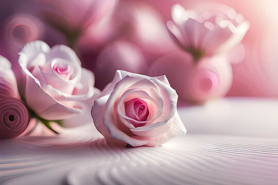 ROMANTIC PINK ROSES FOR A MESSAGE