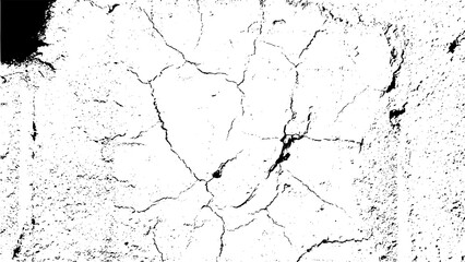 Rustic cracked texture with many cracks and scratches. Abstract background. PNG graphic illustration with transparent background.