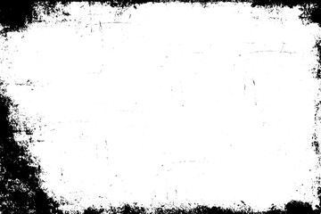 Grunge border texture background. Abstract frame overlay. PNG graphic illustration with transparent...