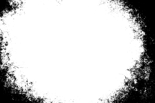 Grunge border texture background. Abstract frame overlay. PNG graphic illustration with transparent background.