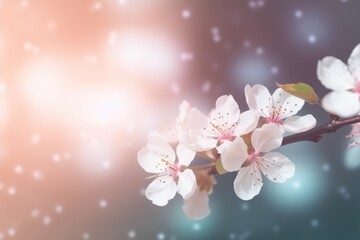 Blurry cherry blossoms with bokeh light