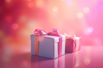 Obraz premium Blurred mothers day background with a gift