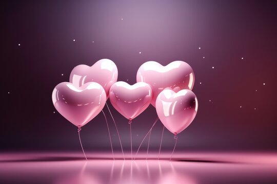 Background with heart balloons