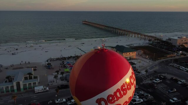 Pensacola beach ball water tower on Pensacola beach at sunset