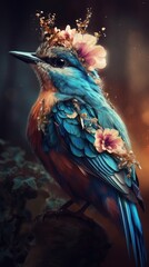Fototapeta premium Fantastic bird in a fairytale style