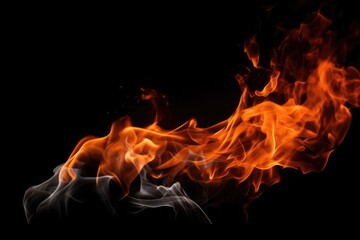 Fire flame in black background