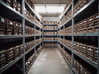 Inside the storage enhances the orderly rows of boxes