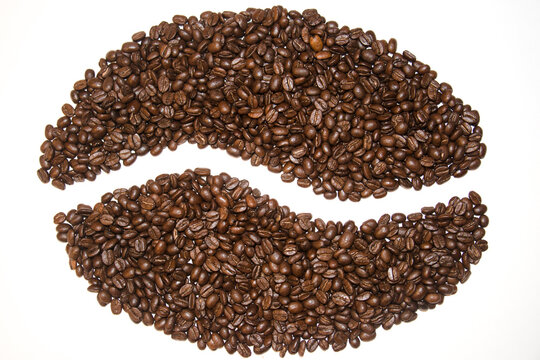 Logo de grano de café hecho con granos