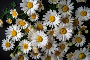 Top view daisy flowers