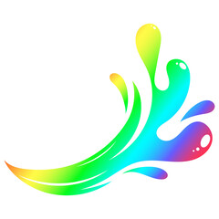 Color wave with drops unique design