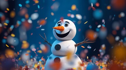 Obraz premium Christmas Snowman, xmas. Generative AI 