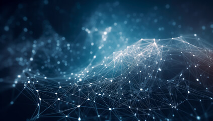 A futuristic network background with light dots on it. Generative Ai.