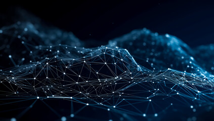 A futuristic network background with light dots on it. Generative Ai.