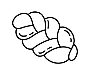 Challah bread line icon logo illustration isolated