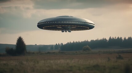 Fototapeta na wymiar Ufo unidentified flying object. AI generated