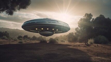 Fototapeta na wymiar Ufo unidentified flying object. AI generated
