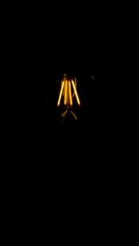 VERTICAL VIDEO: Wireless Electric energy and Magnetic field Technology. Wireless electronic glow lamp system, wireless energy saving lamp with e27 socket. Led filament bulp wireless tech on a dark bac