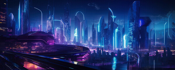 Futuristic Metropolis Cityscape - generative AI