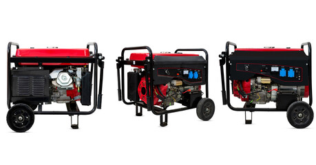 Portable electric generator isolated on white
