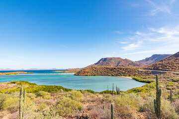 Playa el Requeson, Mulege, Baja California Sur, Mexico. A small desert bay in the Sea of Cortez.