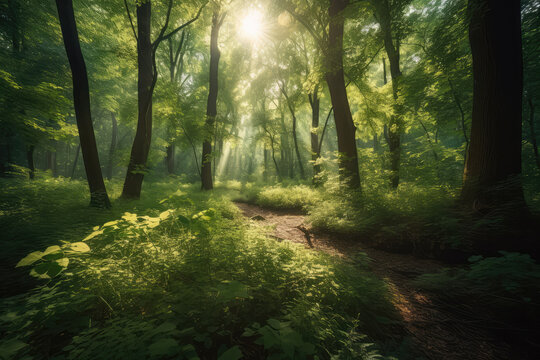 morning in the woods- made with generative ai © Chris