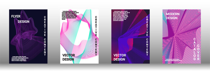 A set of modern abstract covers with abstract gradient linear waves.