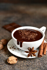 Hot chocolate with winter spices.