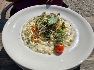 Käsespätzle mit Röstwzeibeln
