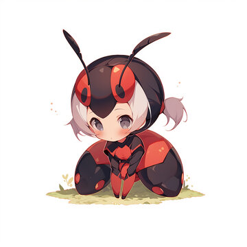 child with a red cloath