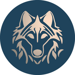 Cool wolf face symbol