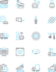 Shipment linear icons set. Delivery, Transport, Logistics, Cargo, Freight, Shipping, Consignment line vector and concept signs. Dispatch,Transit,Package outline illustrations